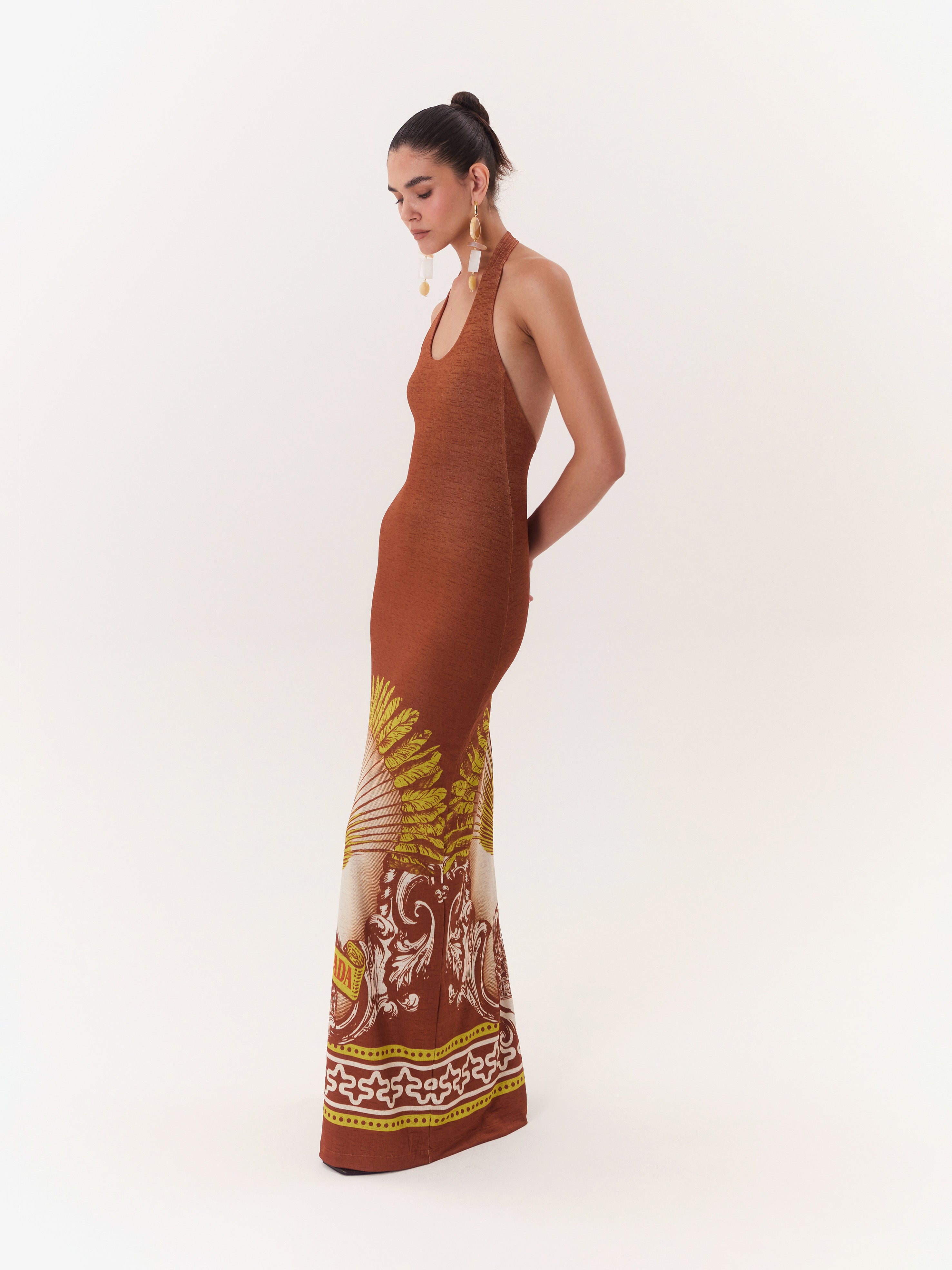 Halter Maxi Dress Solar - Café