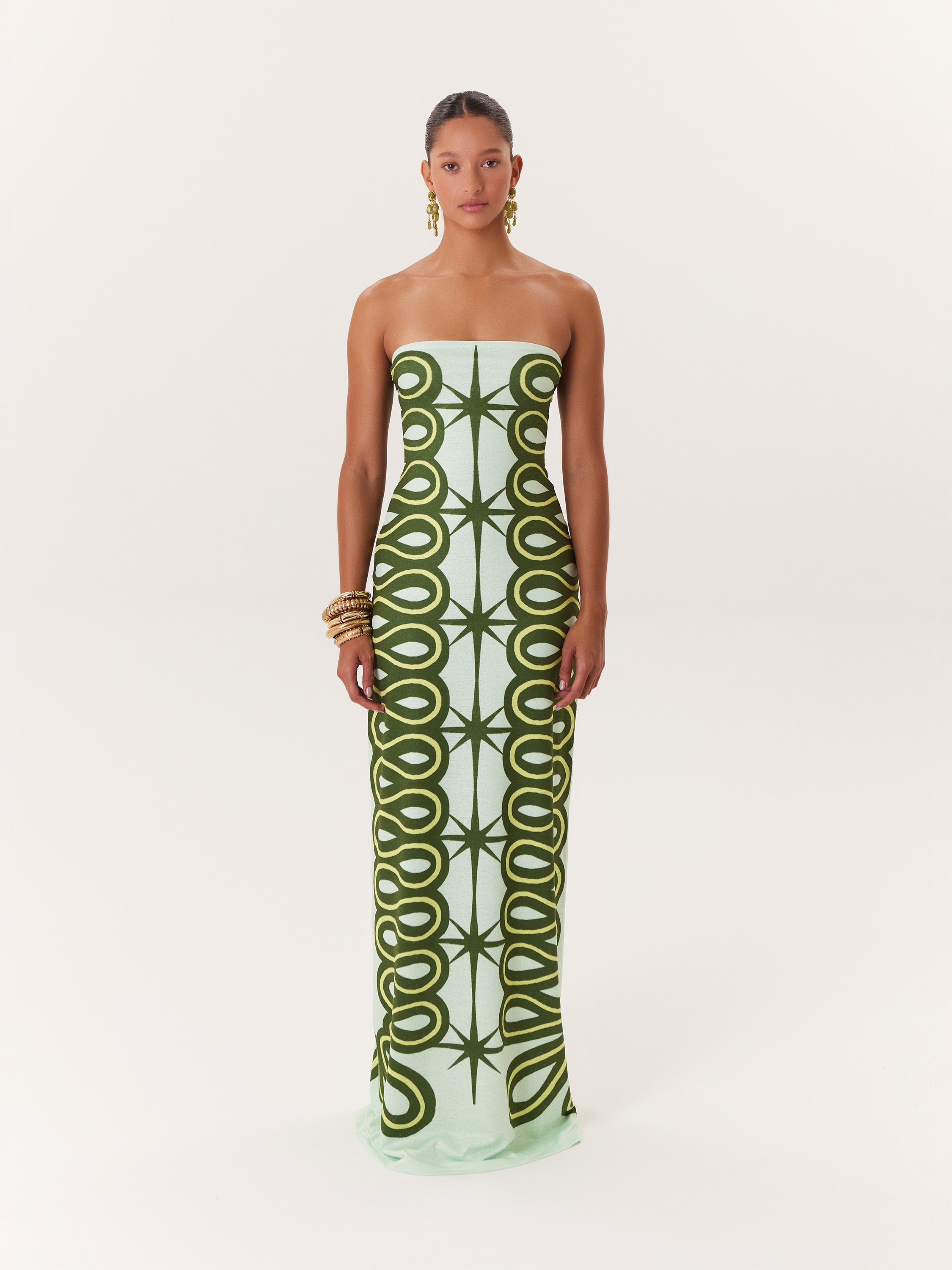 Maxi Dress Tropical - Verde