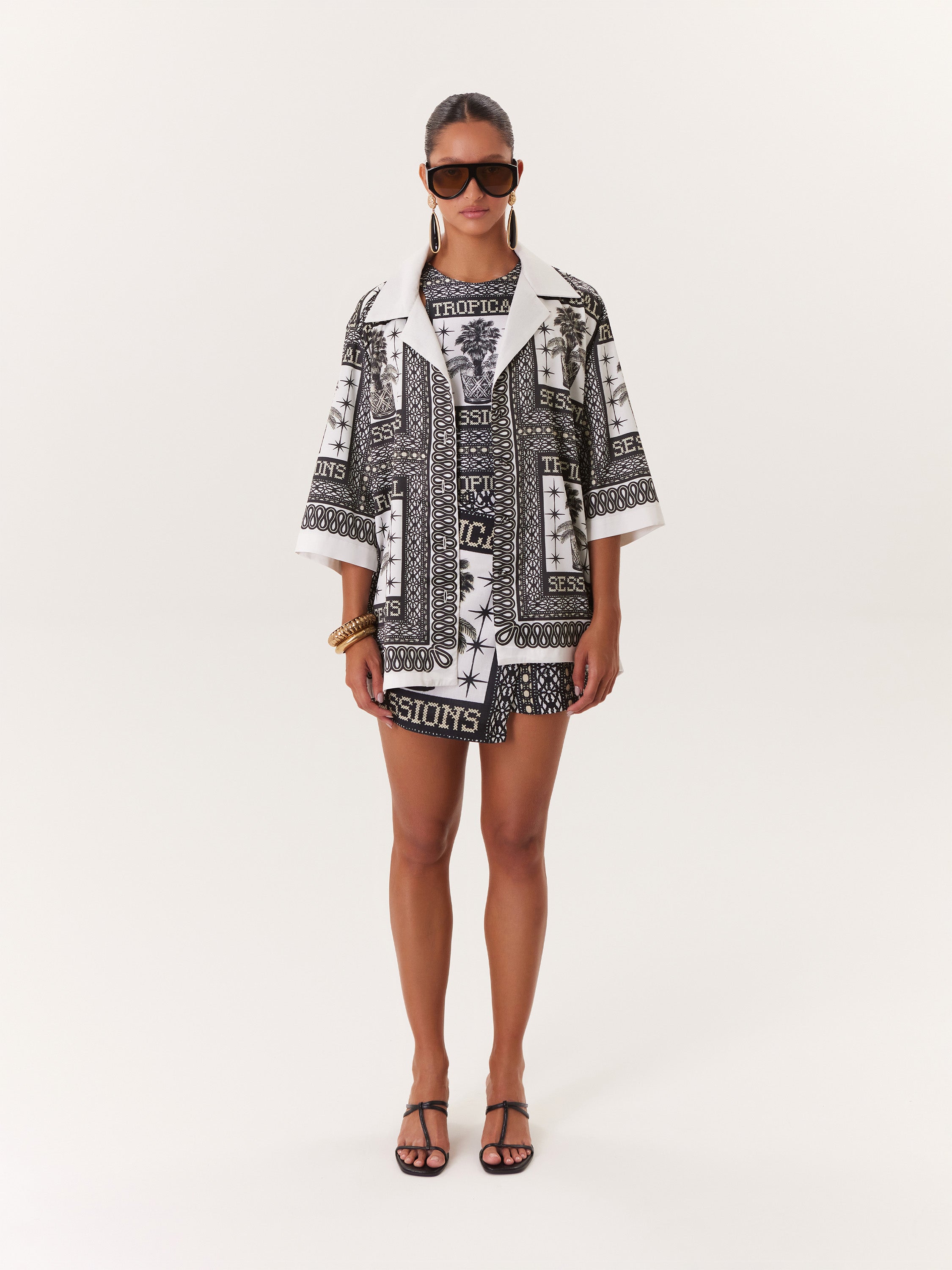 Blouse Tropical - Negro