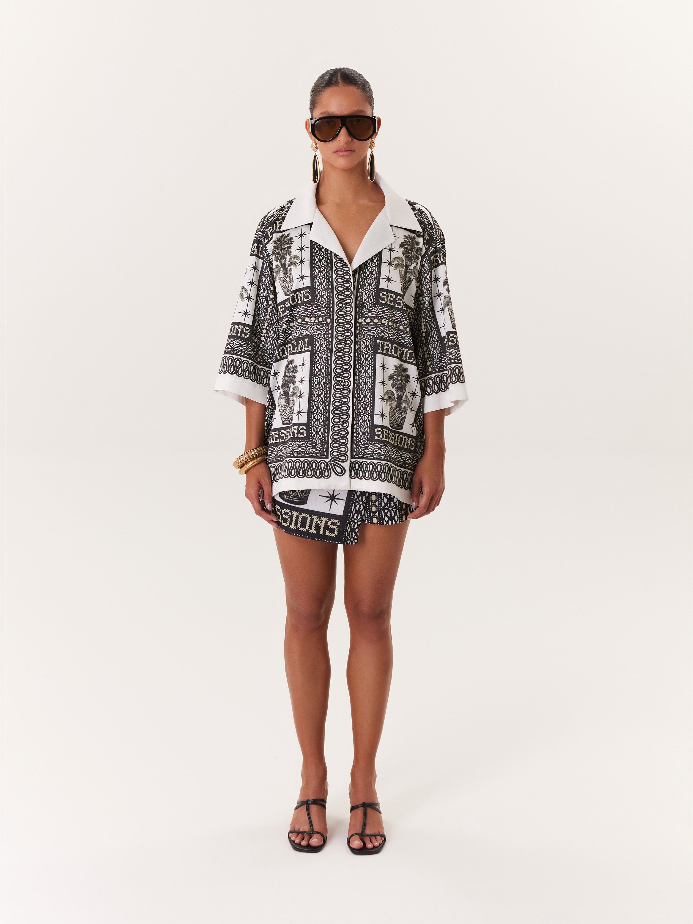 Blouse Tropical - Negro