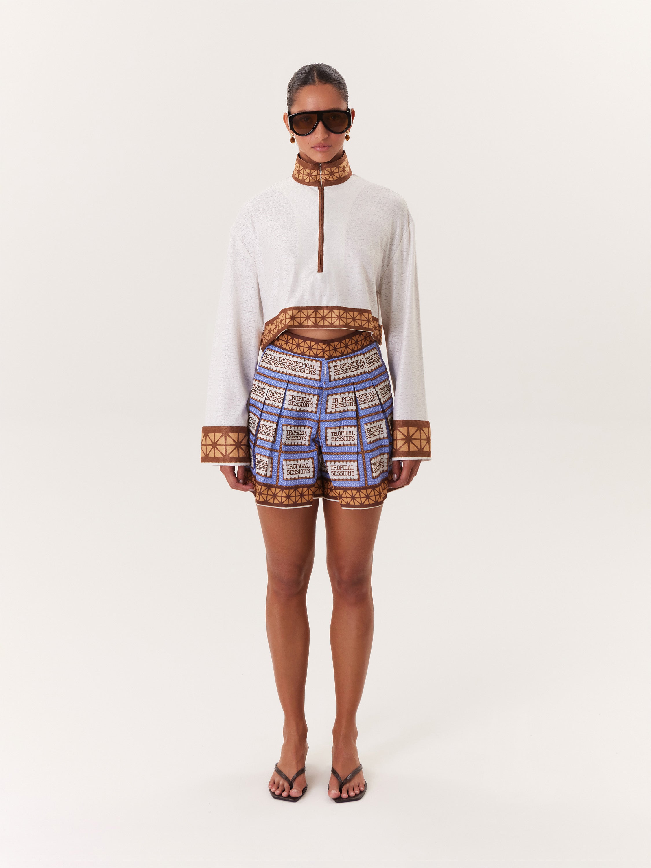 Cropped Top Tropical - Azul