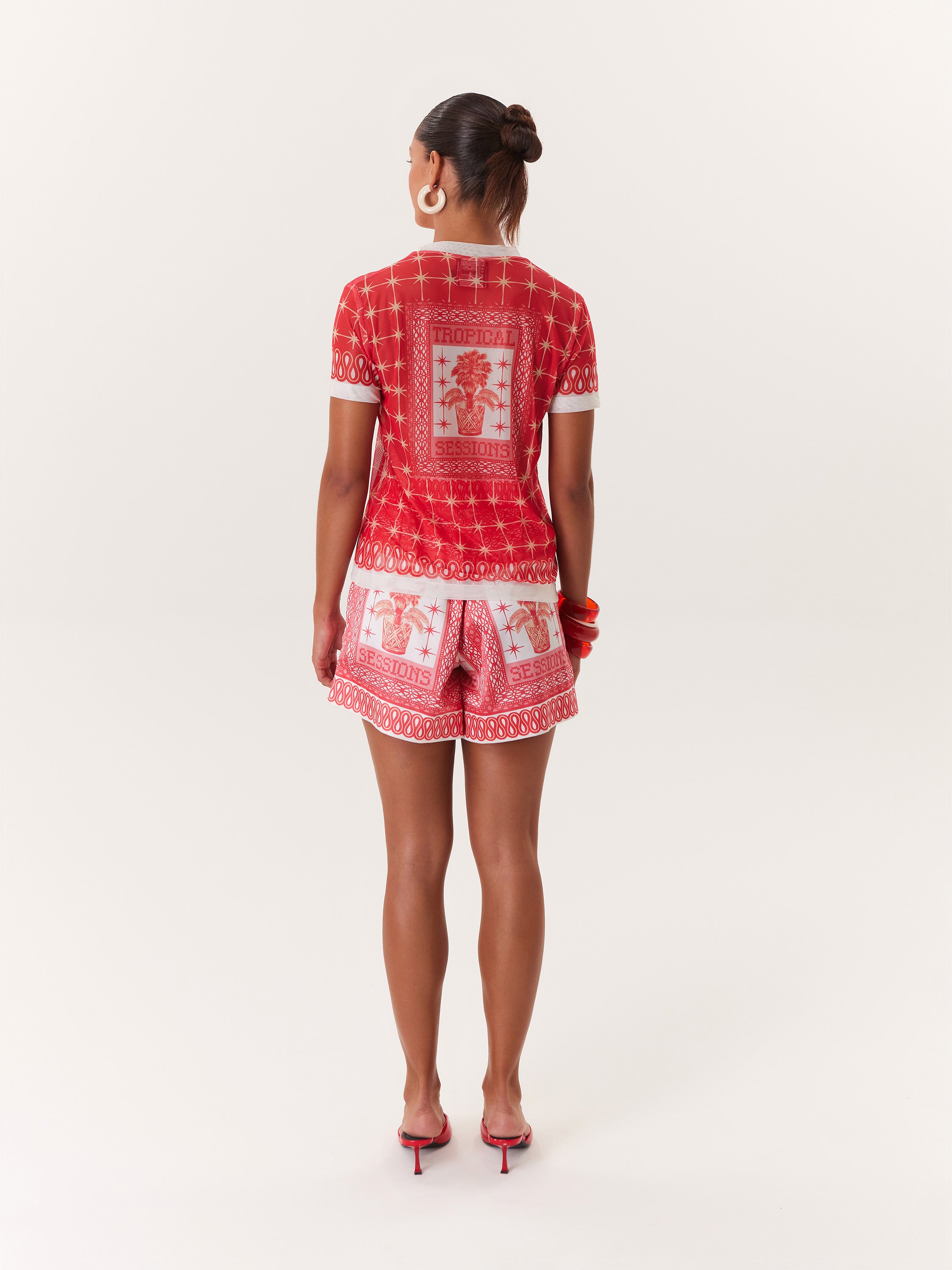 Mesh Top Tropical - Rosado