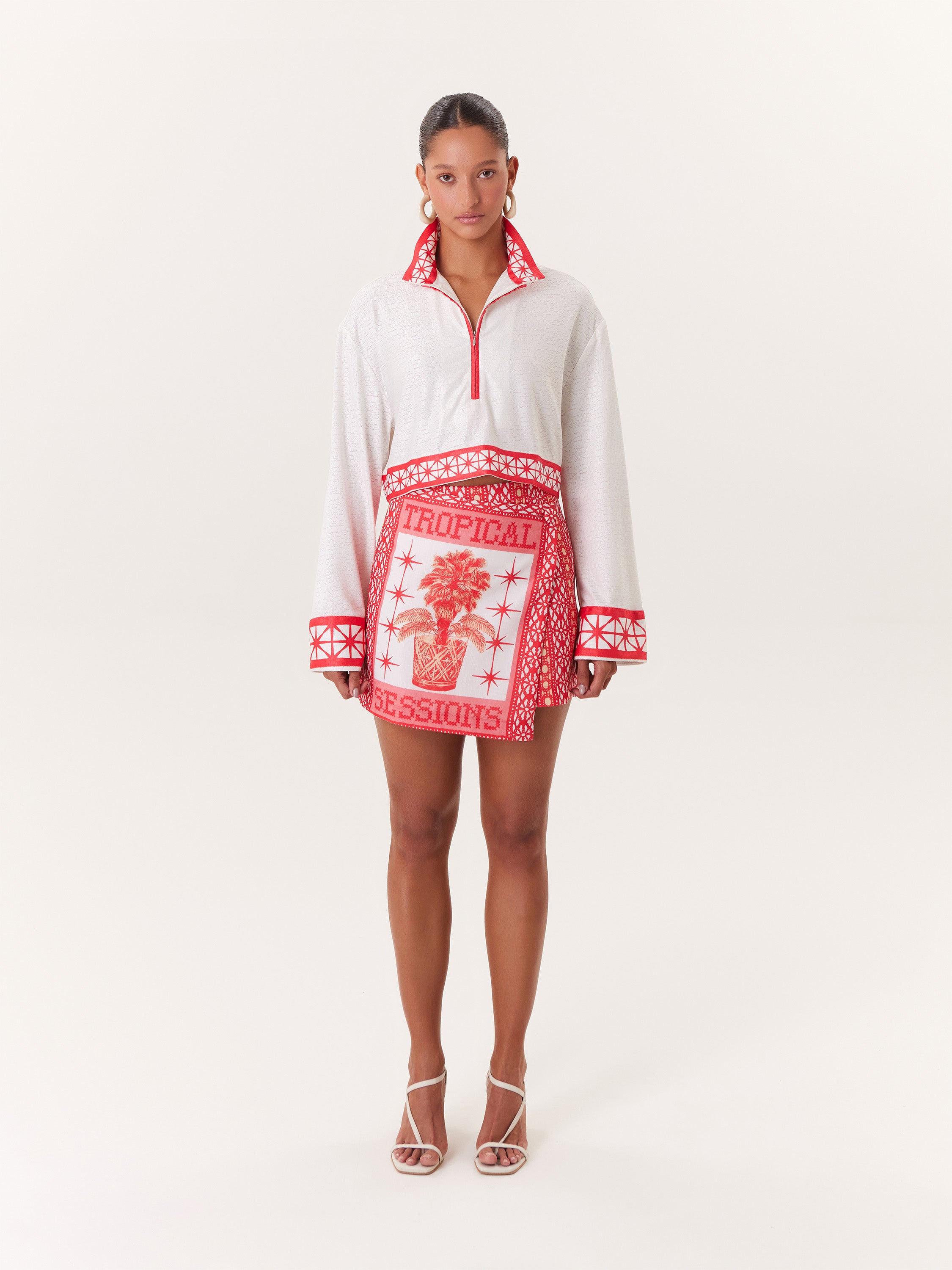 Mini Falda Tropical - Rosado