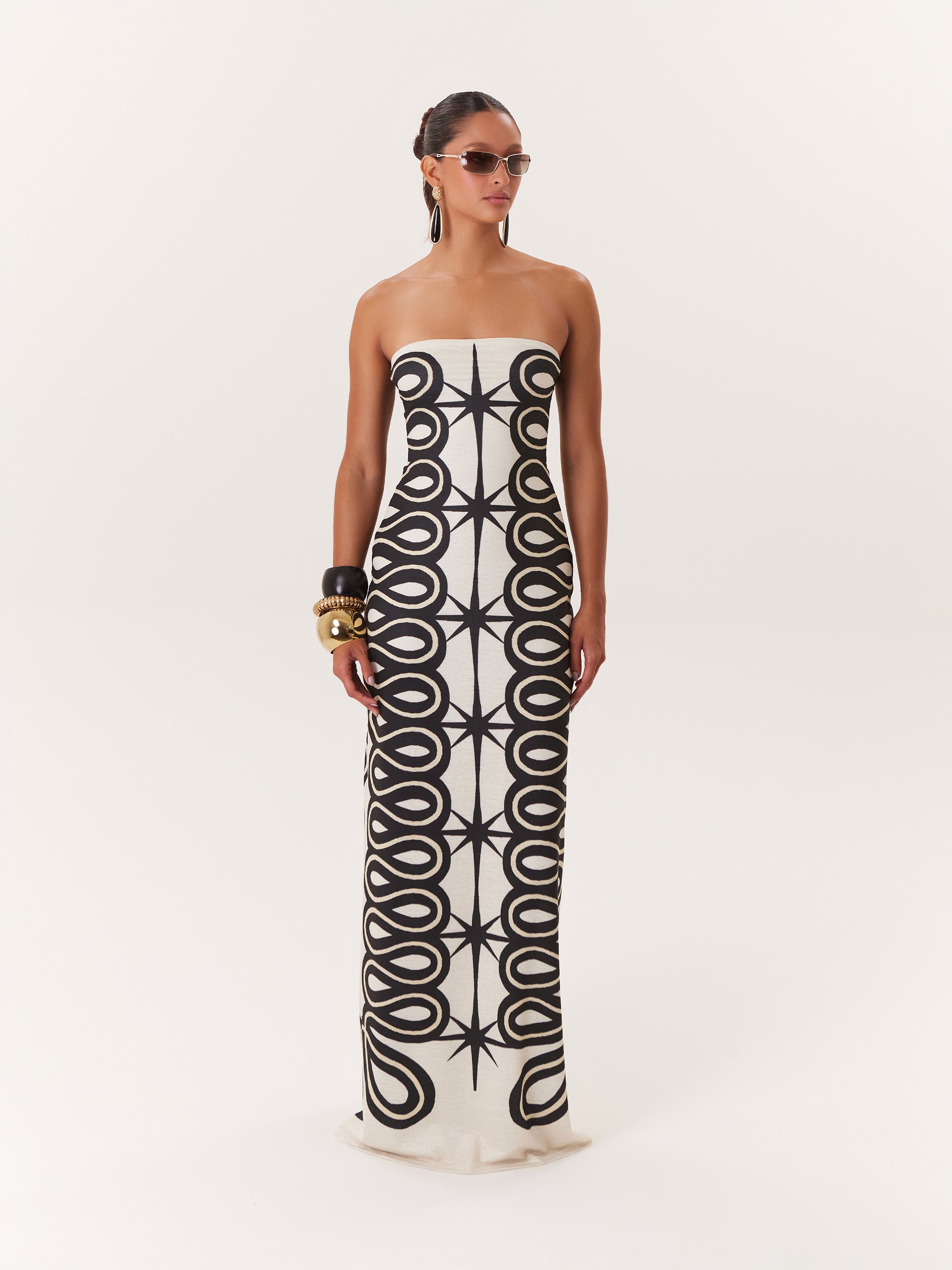 Maxi Dress Tropical - Negro