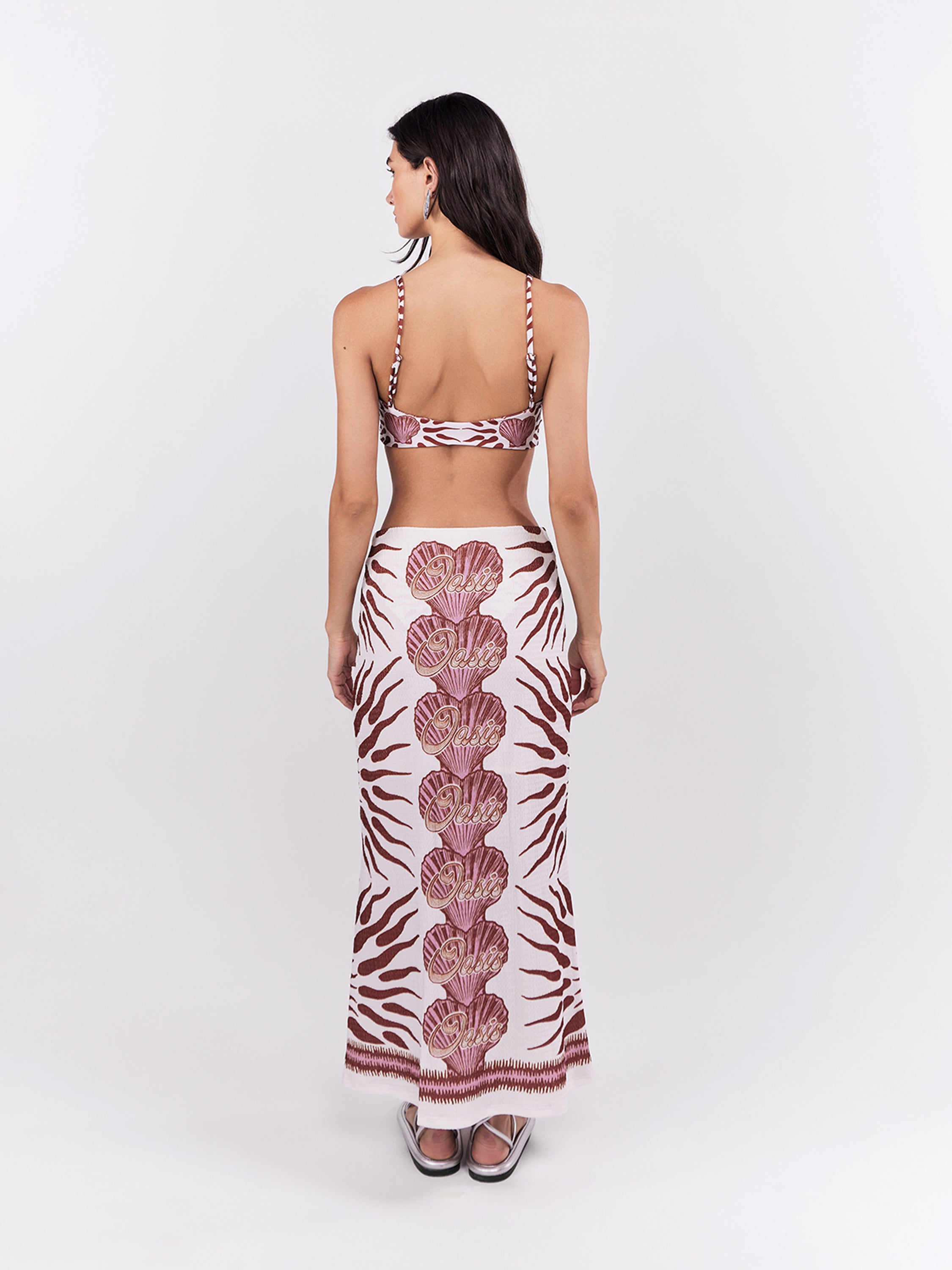 Falda Midi Oasis - Terracota