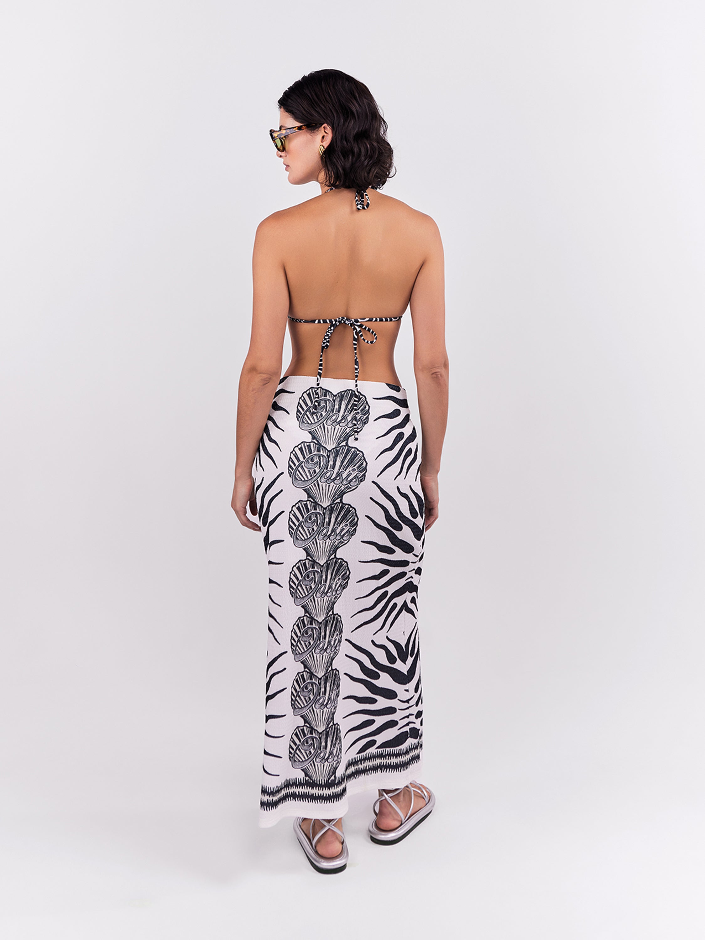 Falda Midi Oasis - Negro