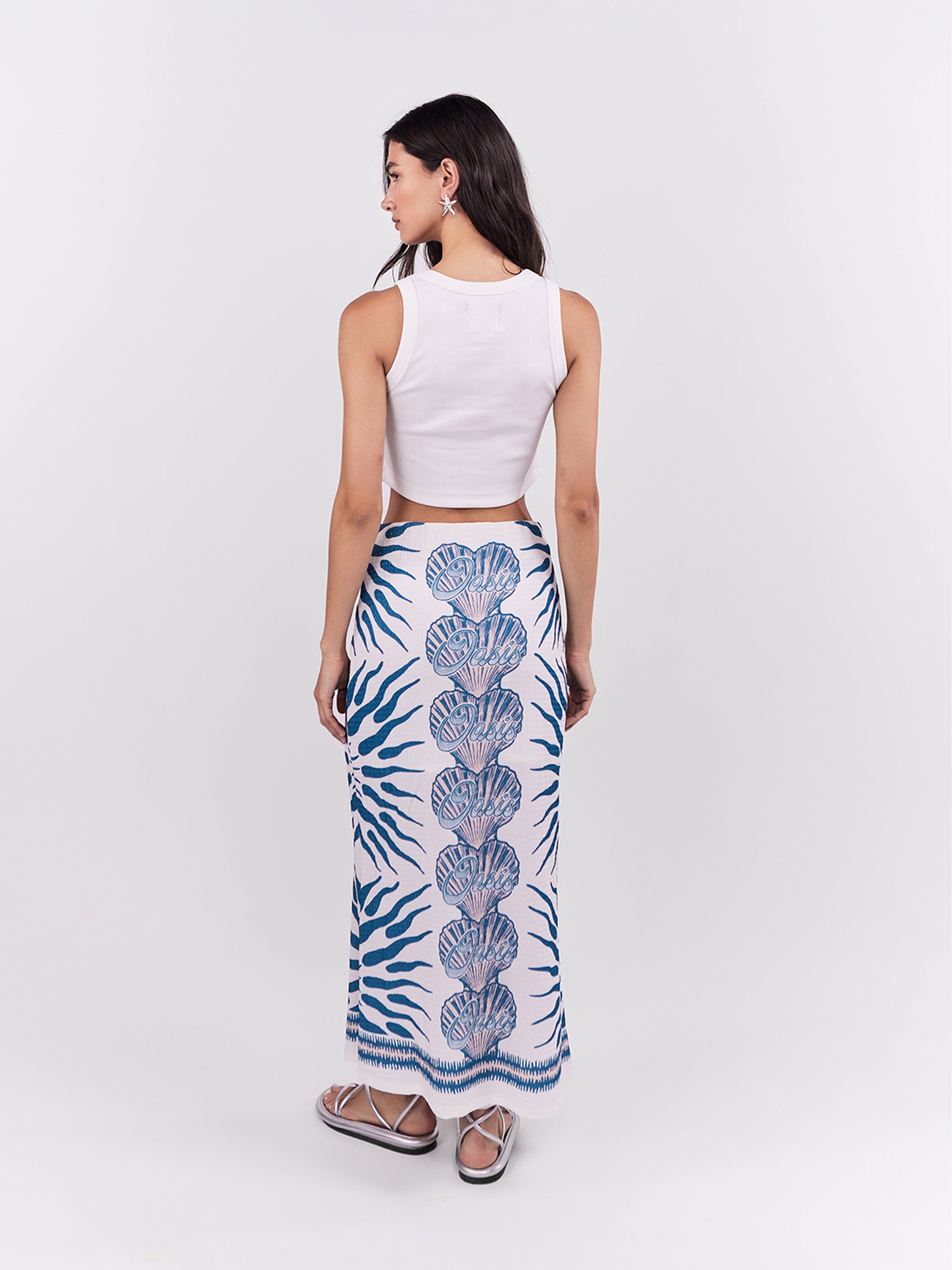 Falda Midi Oasis - Azul