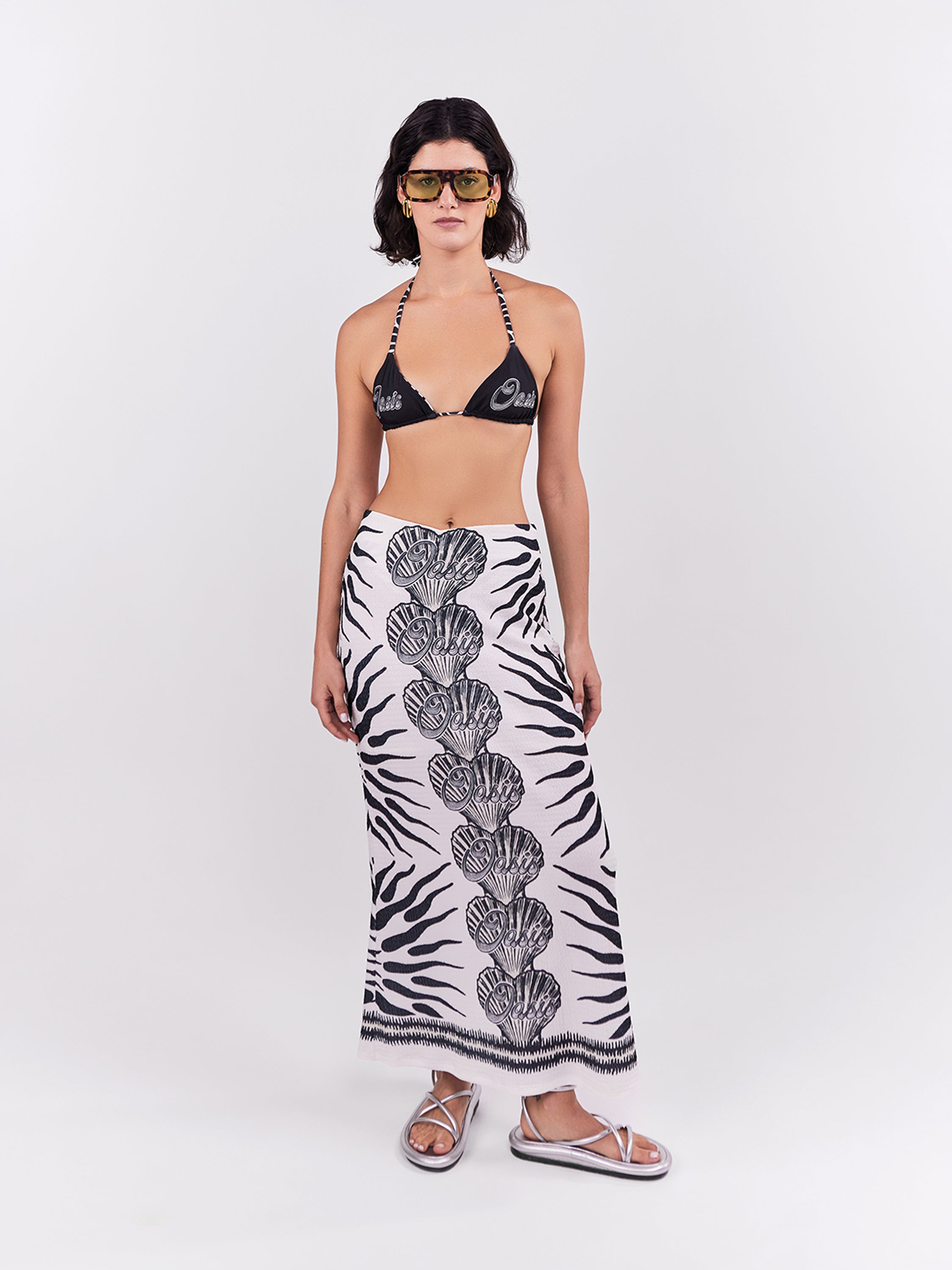 Falda Midi Oasis - Negro