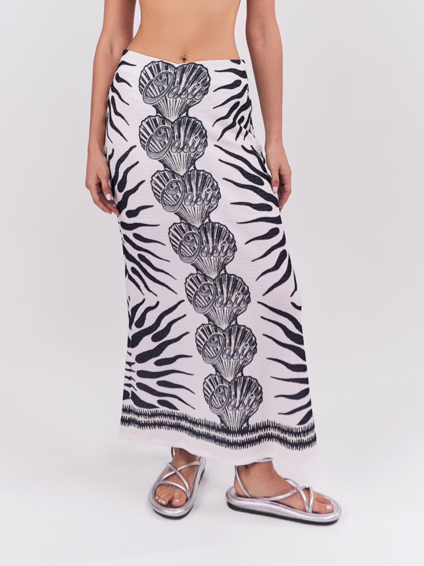 Falda Midi Oasis - Negro