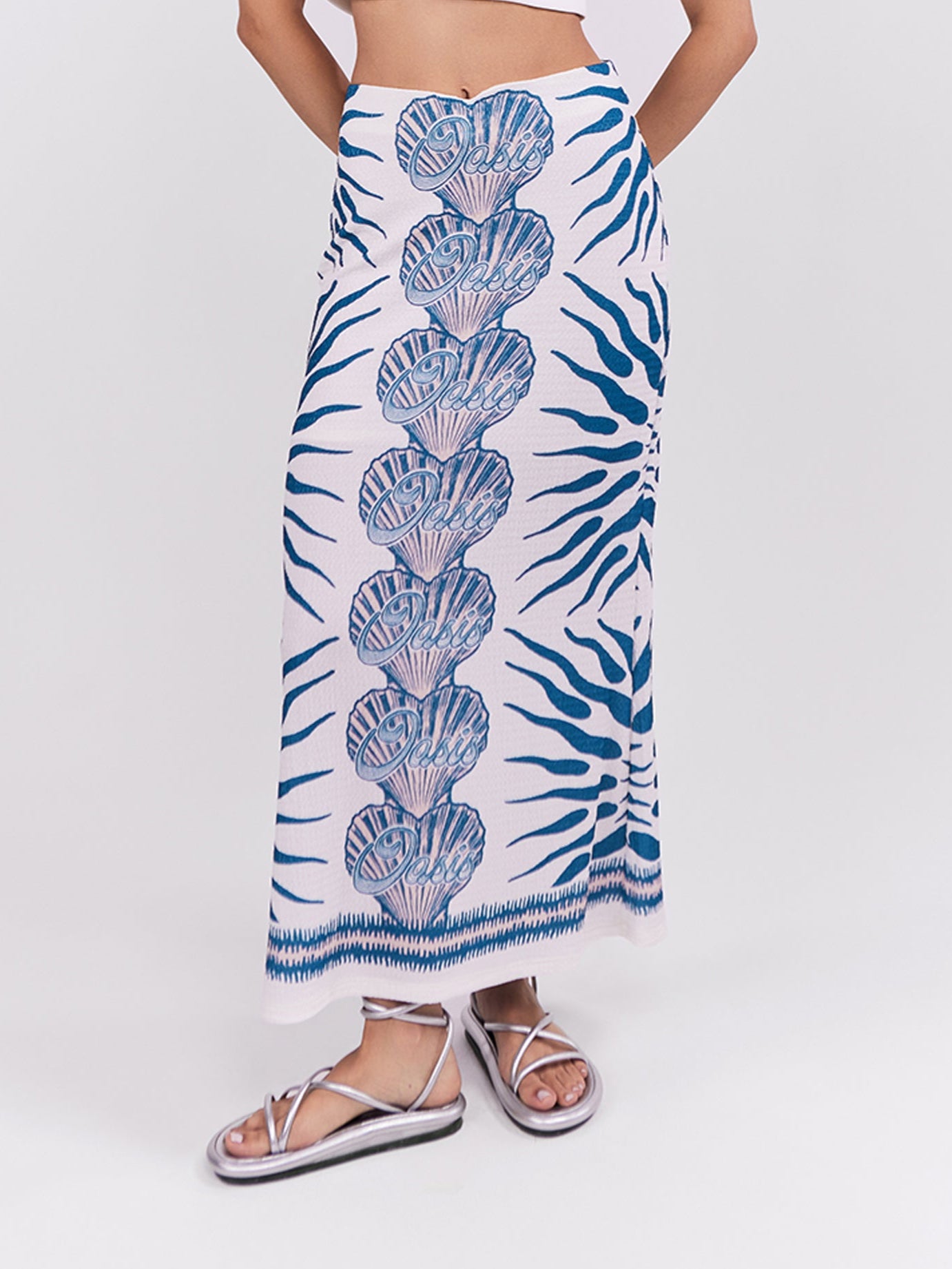 Falda Midi Oasis - Azul