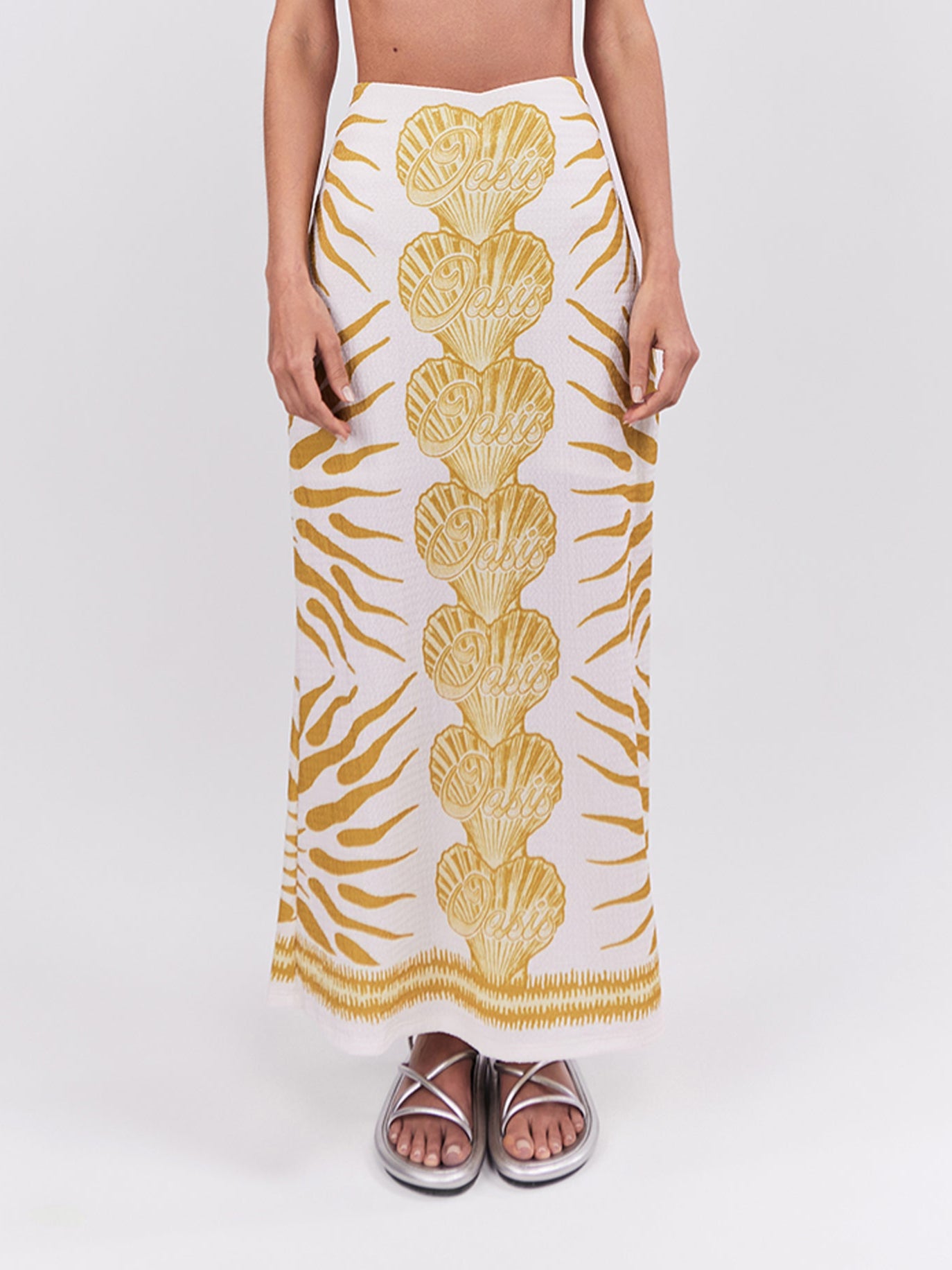 Falda Midi Oasis - Oro