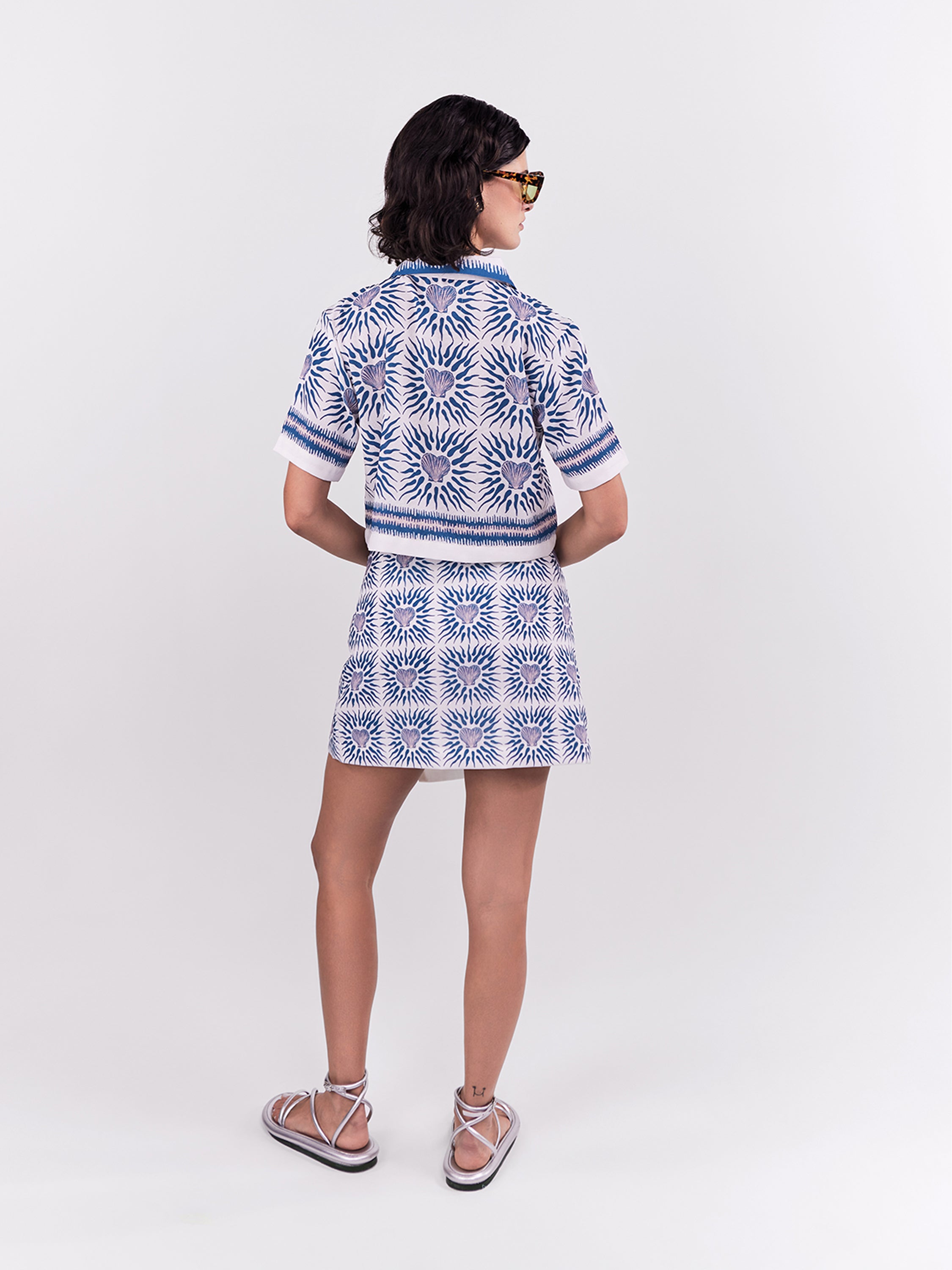 Mini Falda Oasis - Azul
