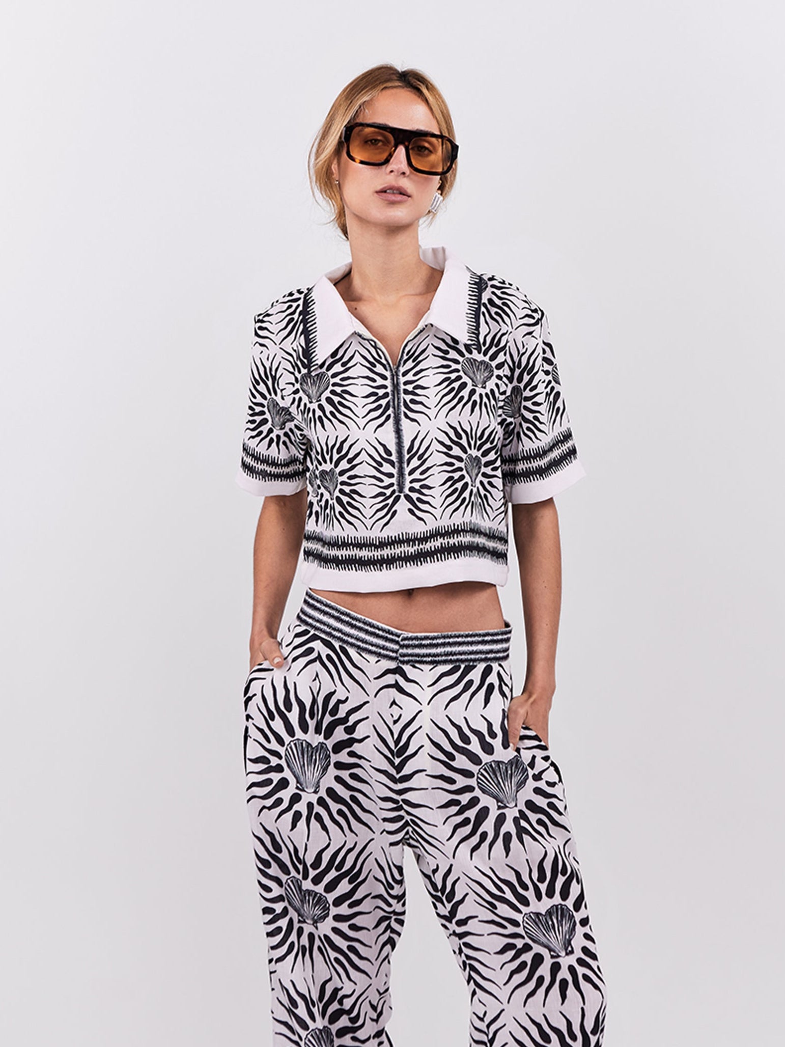 Cropped Polo Oasis - Negro