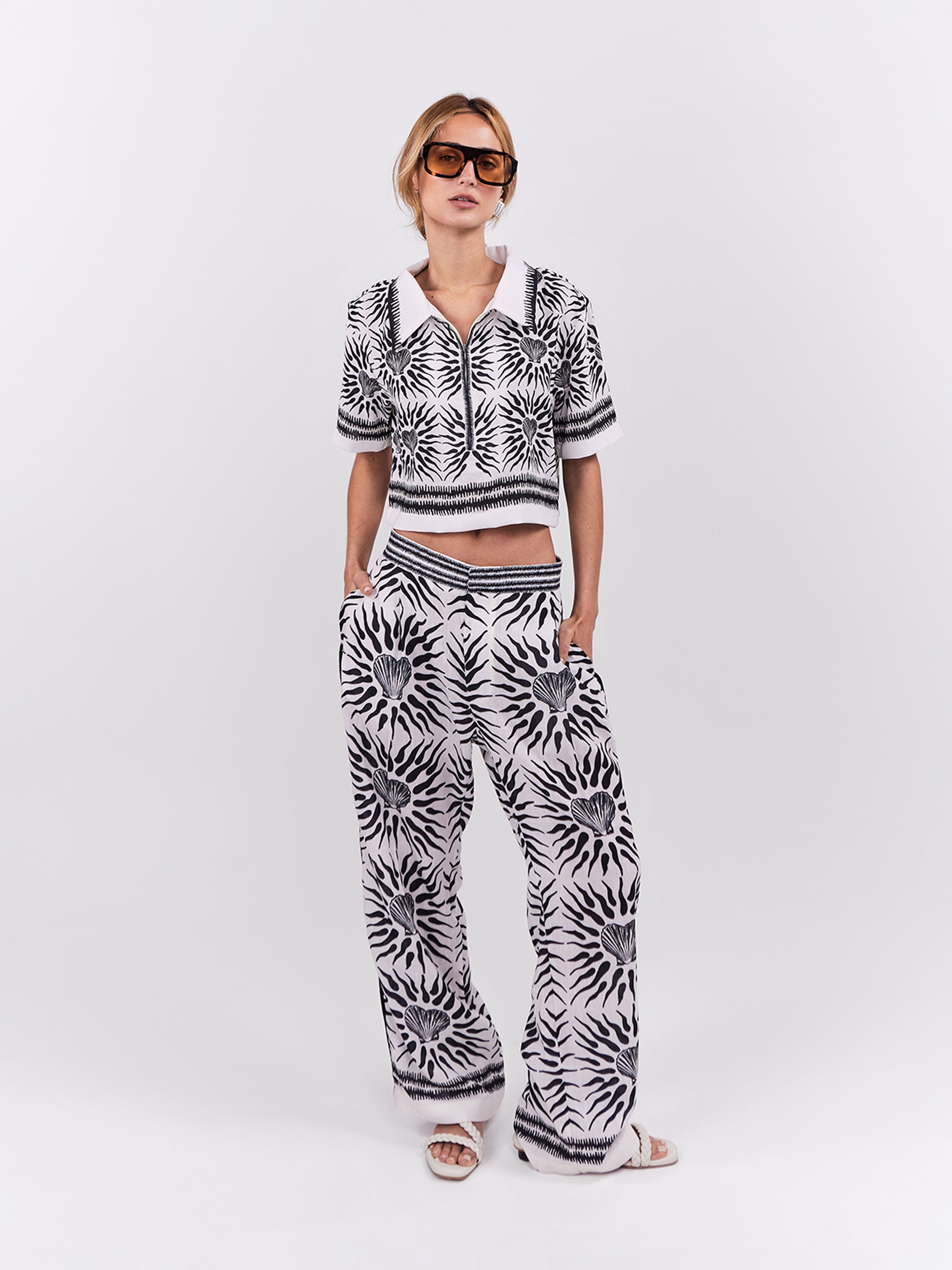 Cropped Polo Oasis - Negro