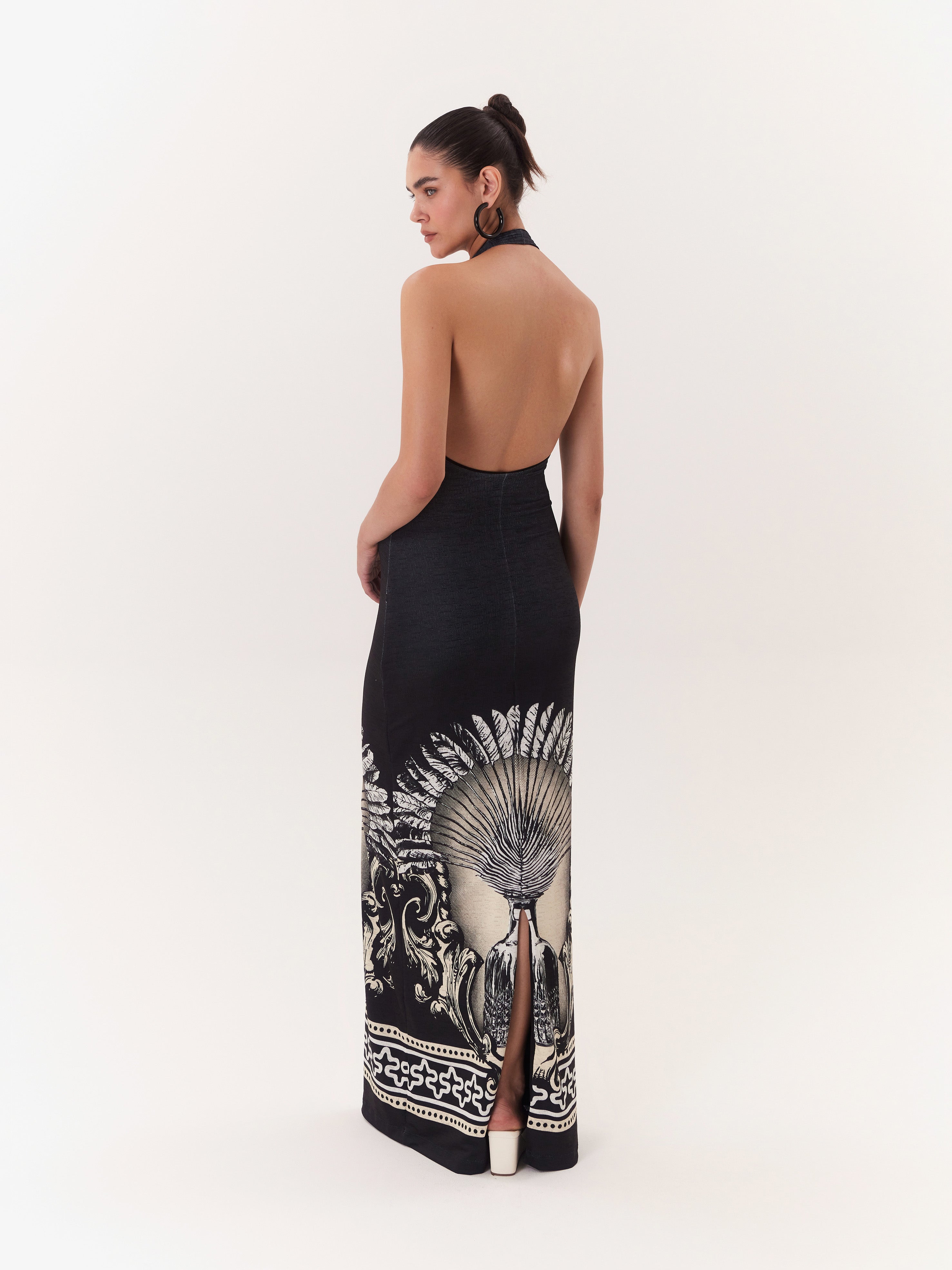 Halter Maxi Dress Solar - Negro
