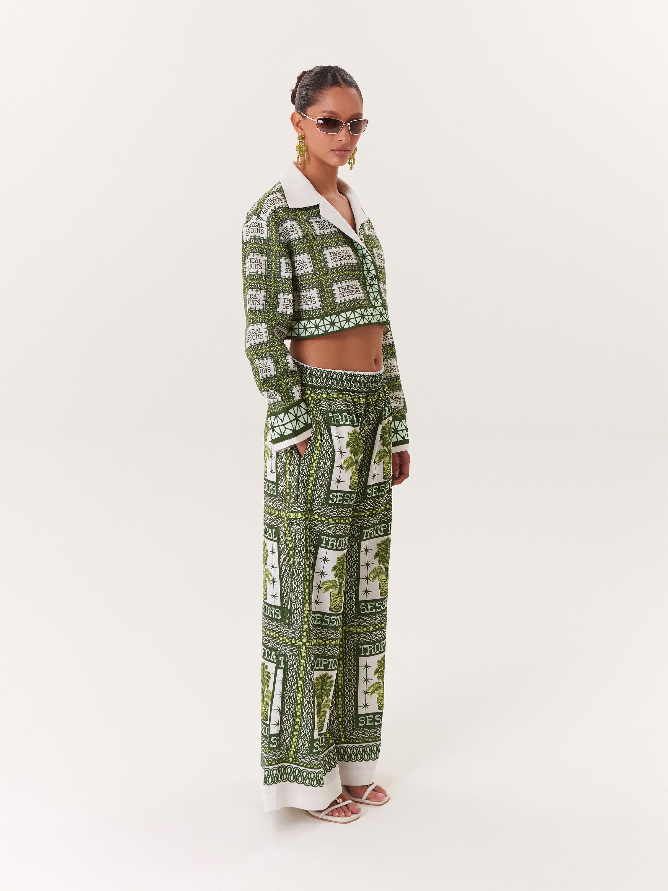 Cropped Blouse Tropical - Verde