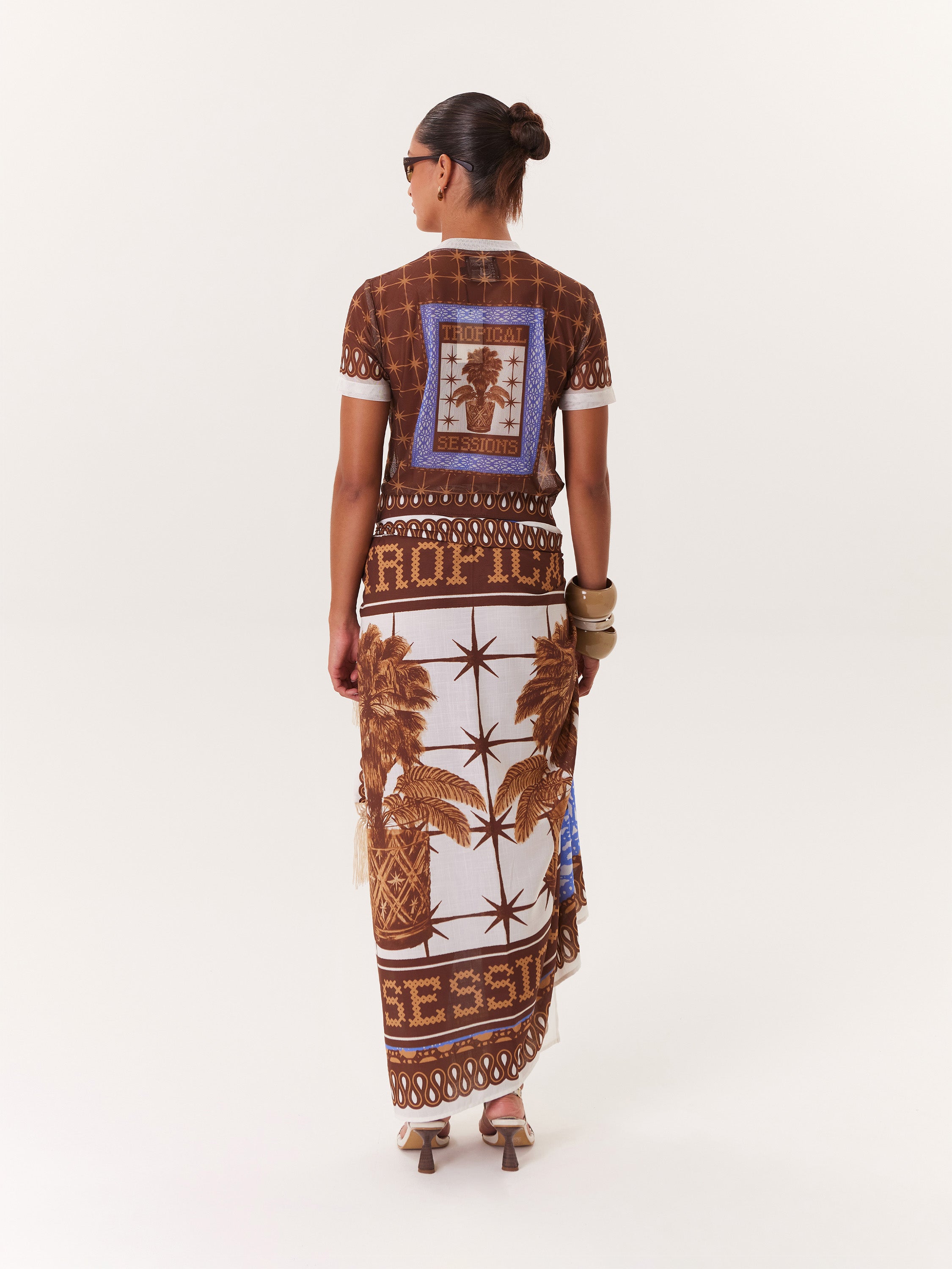 Mesh Top Tropical - Azul