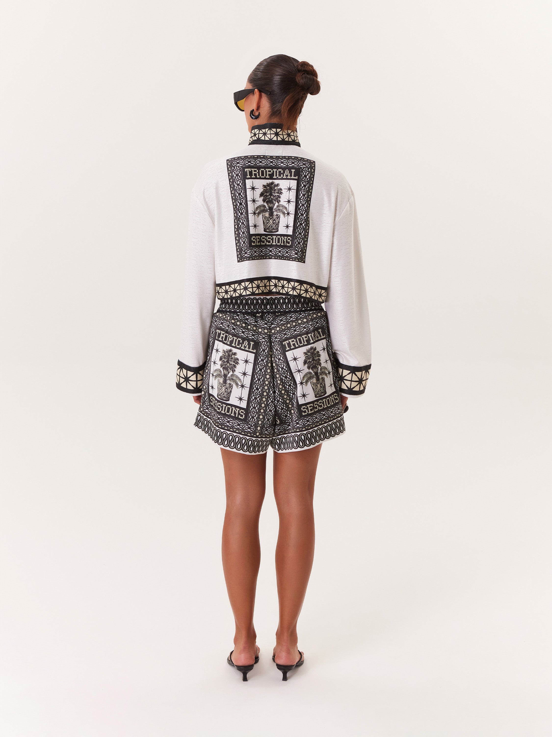 Cropped Top Tropical - Negro