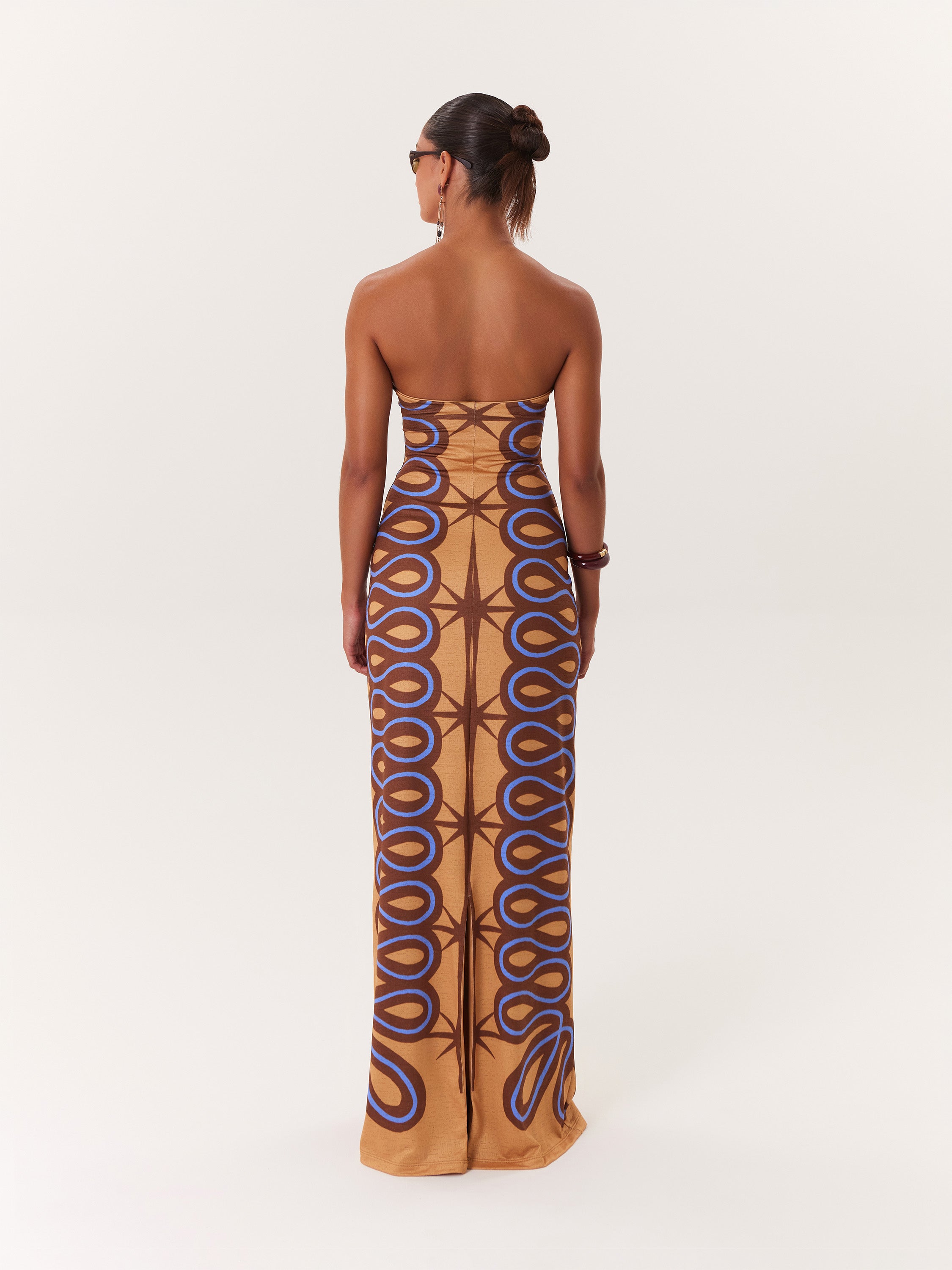 Maxi Dress Tropical - Azul