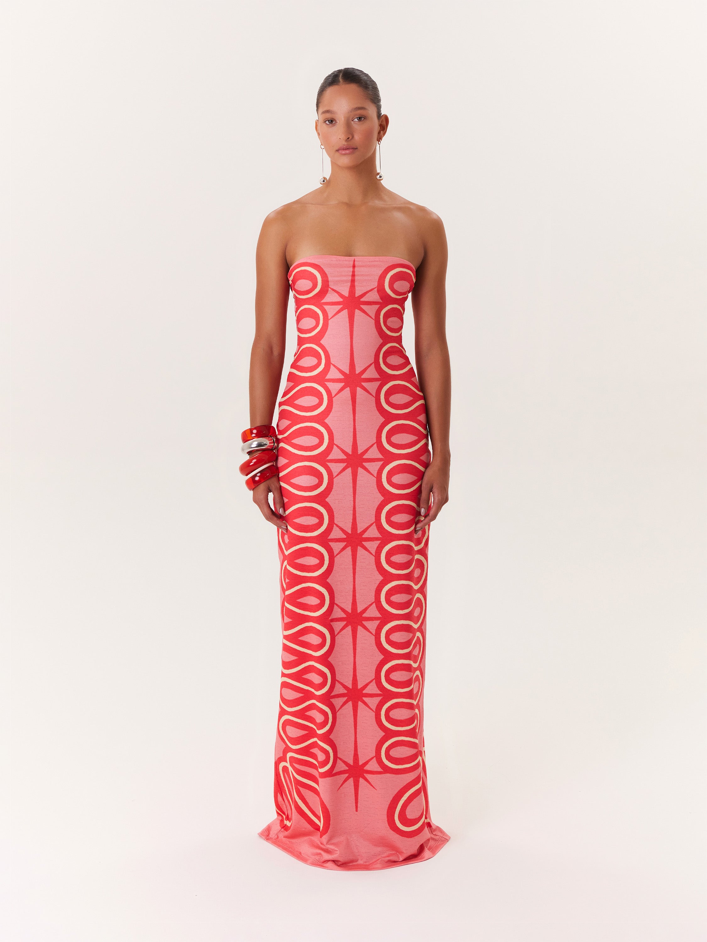Maxi Dress Tropical - Rosado