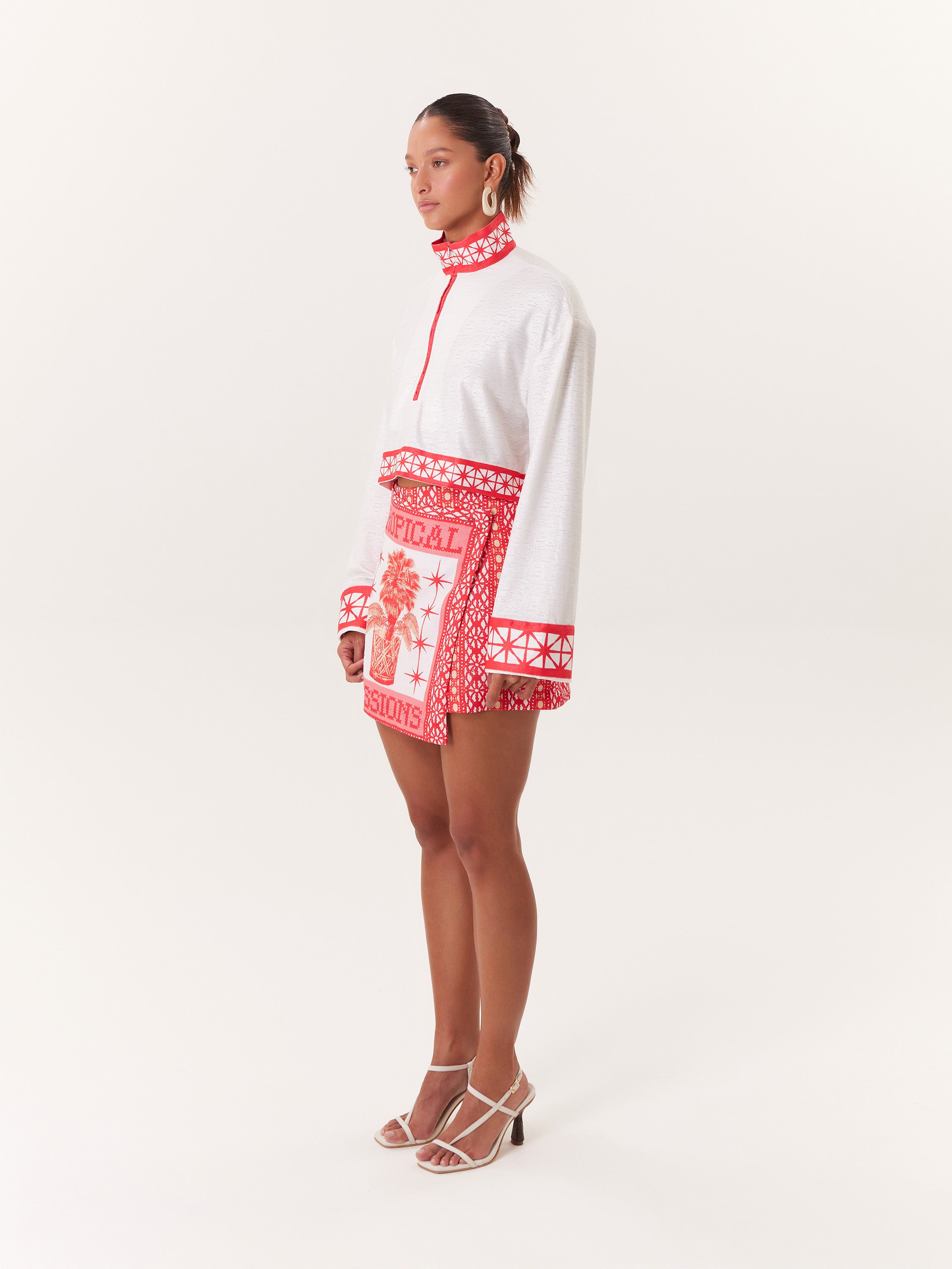 Mini Falda Tropical - Rosado