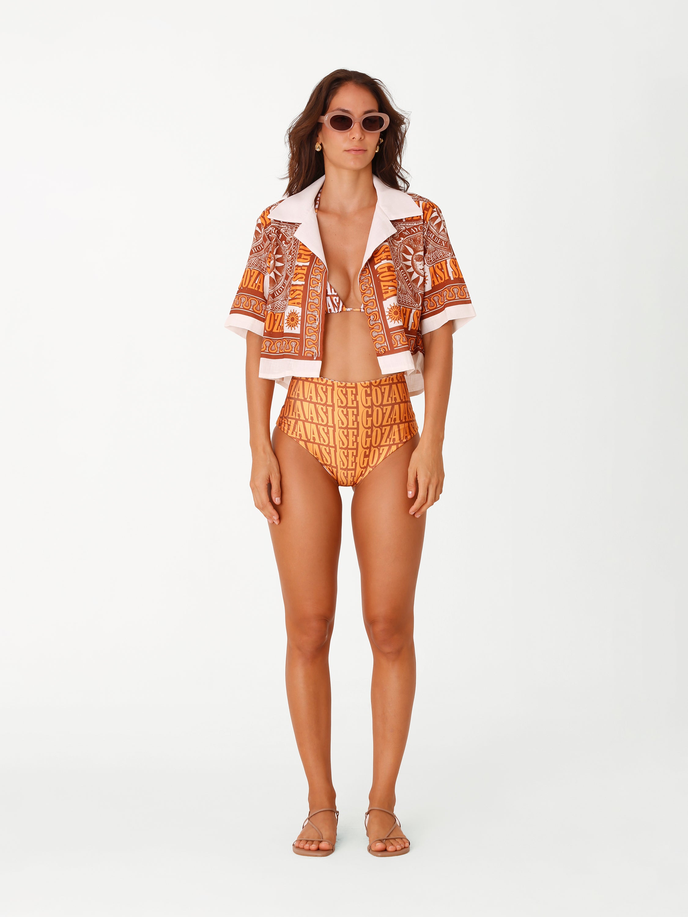 Cropped Blouse Goza - Terracota