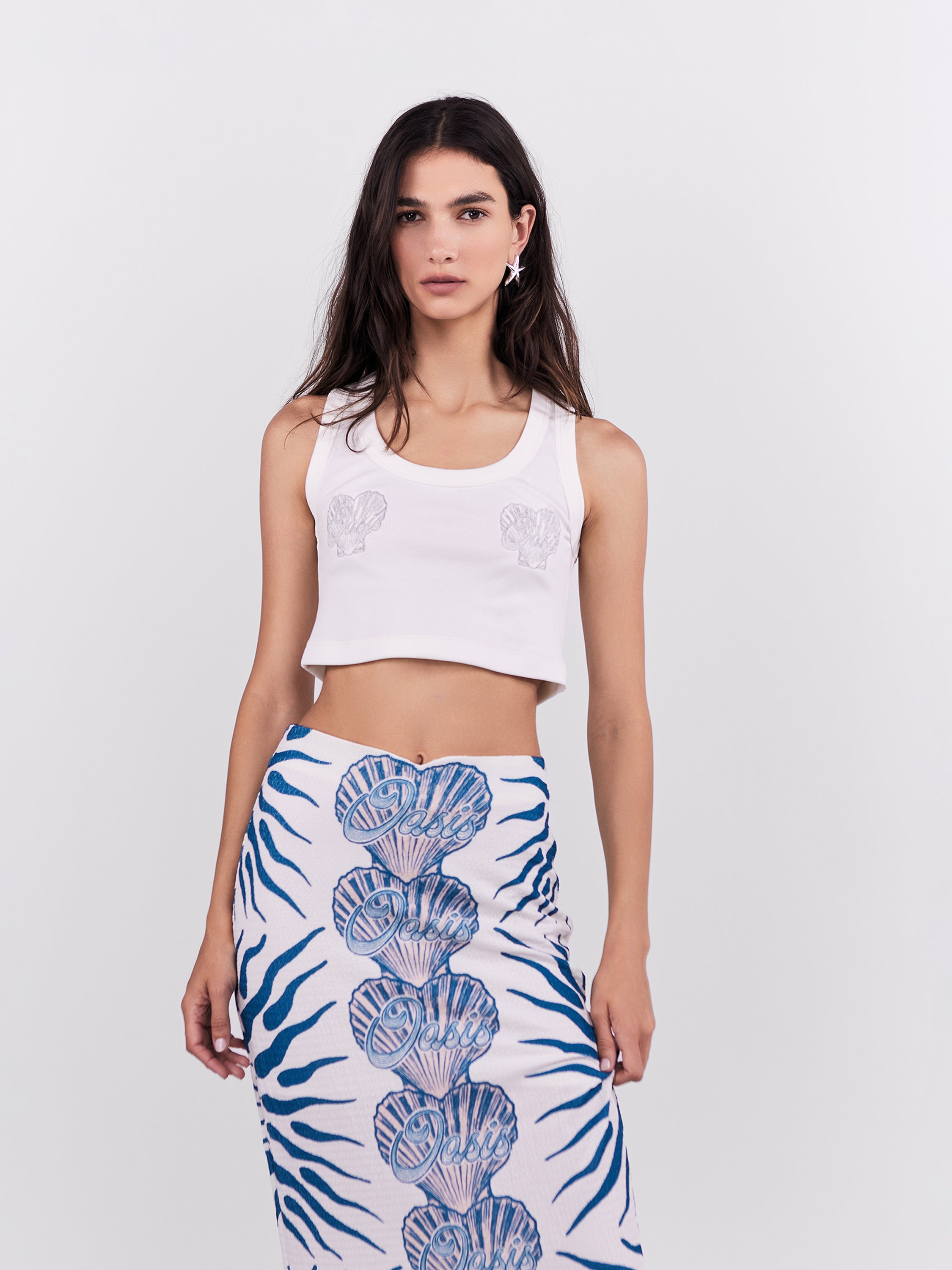 Cropped Tank Top Oasis - Ivory
