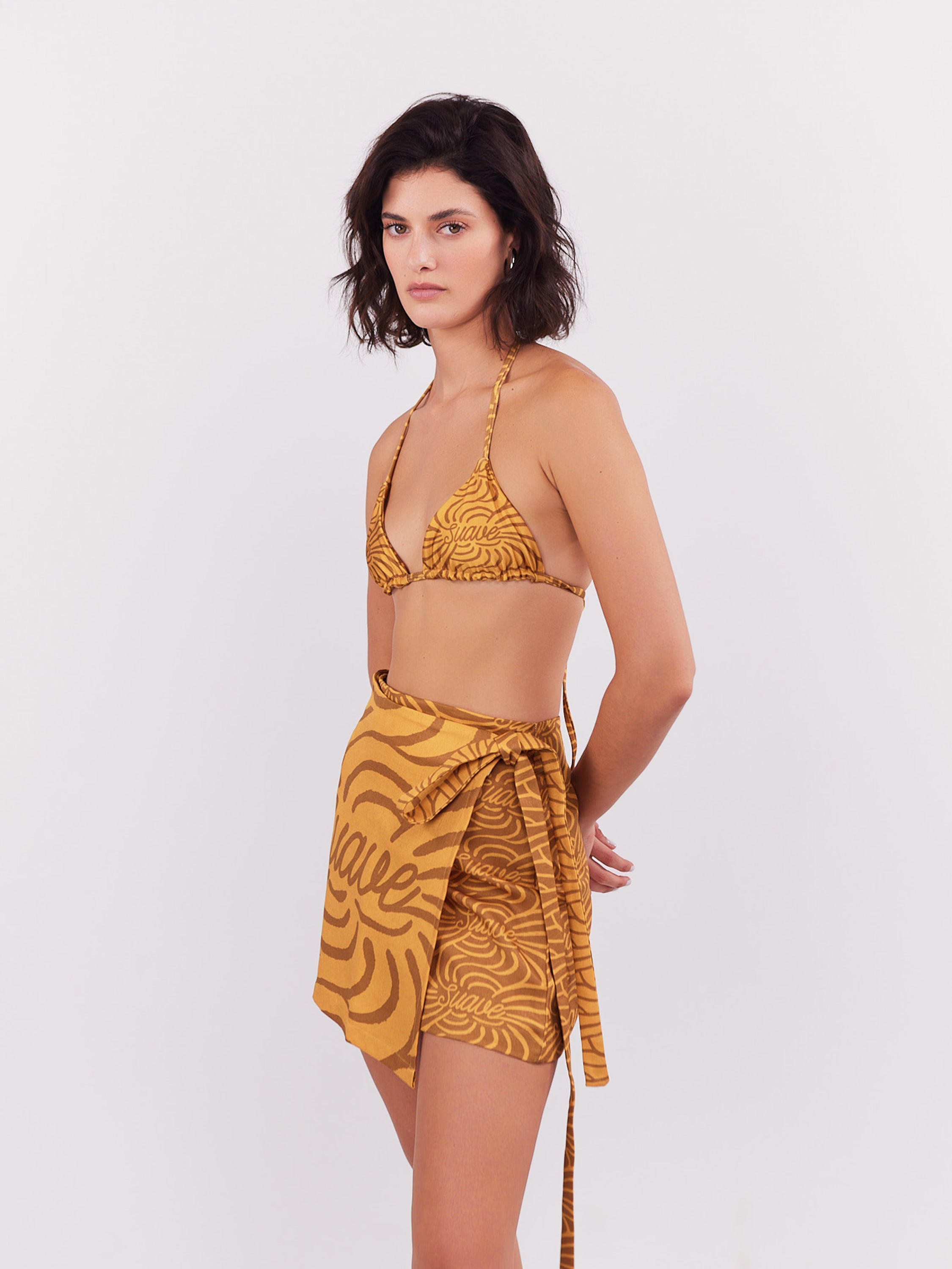 Mini Falda Suave - Ocre