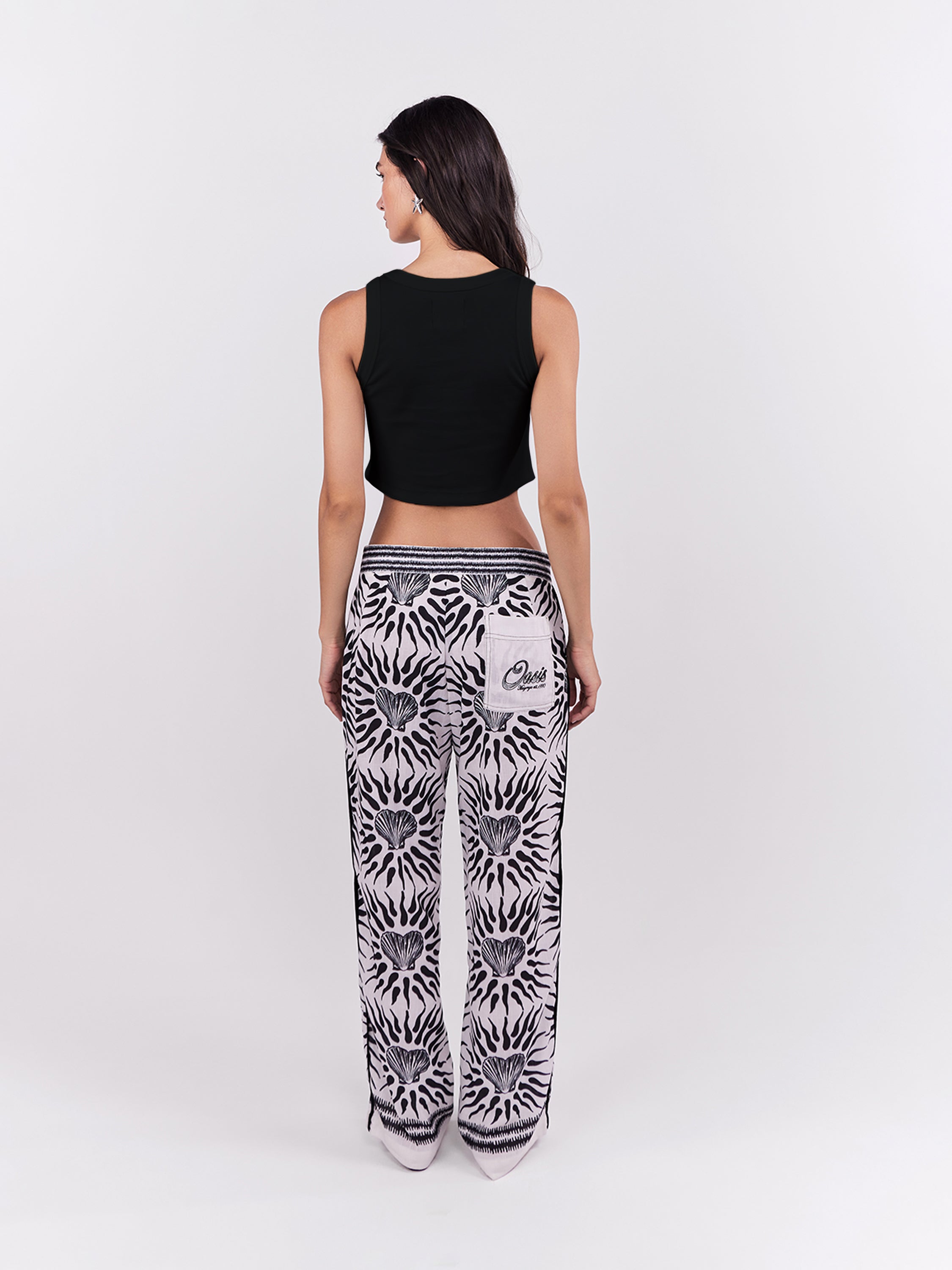 Cropped Tank Top Oasis - Negro